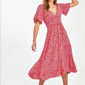 Free People In Full Bloom Smocked Waist Midi Dress
